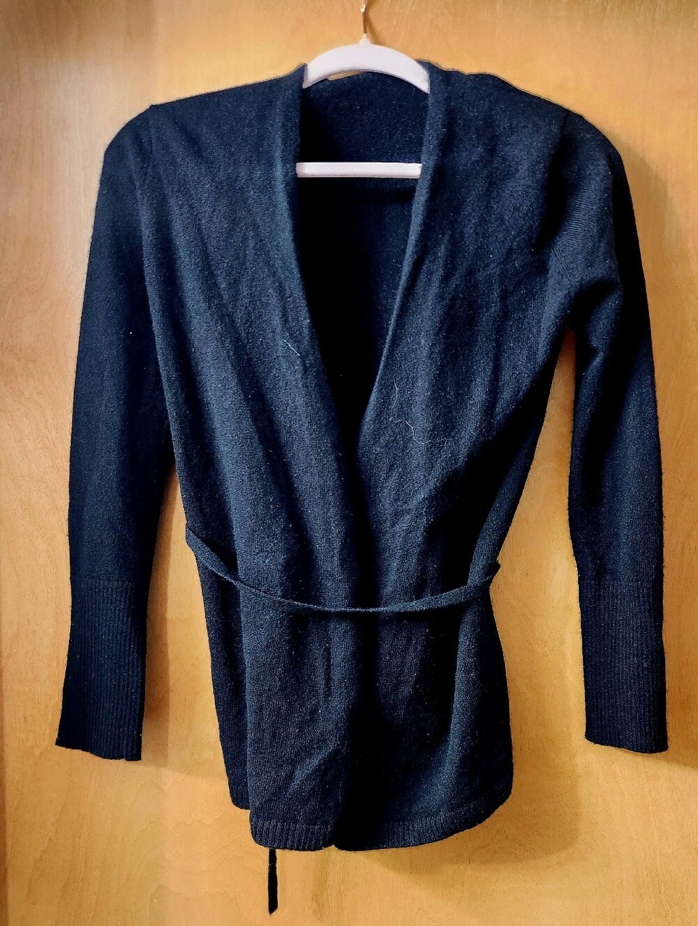 Pure Cashmere NYC Black Wrap Women’s Cashmere Sweater Cardigan Size Small